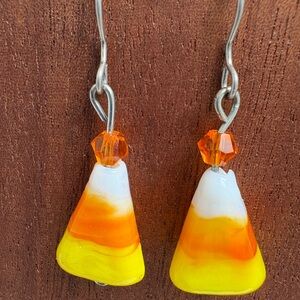 Vibrant Orange and Yellow Drop Earrings